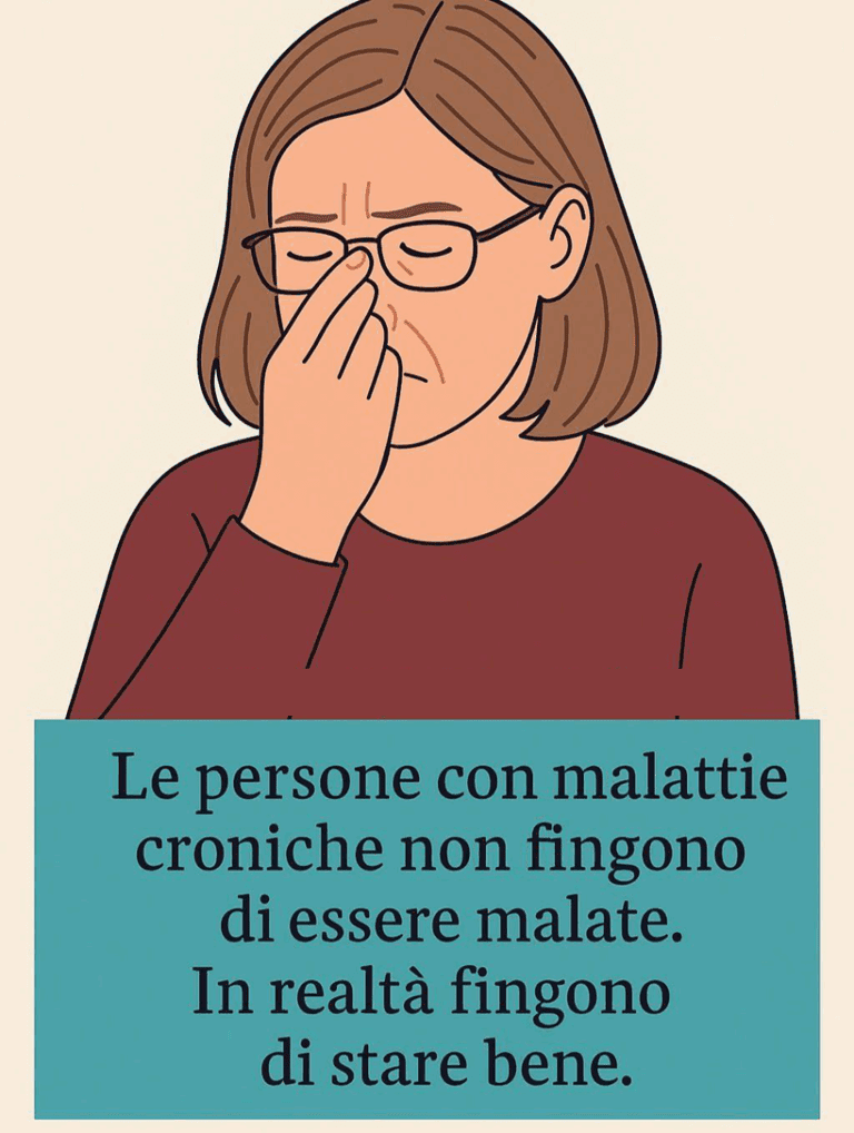 Le persone con malattie croniche non fingono di essere malate. In realtà fingono di stare bene.