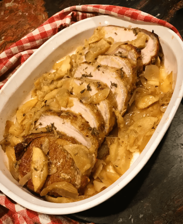 Arrosto di Filetto di Manzo con Mele e Cipolle