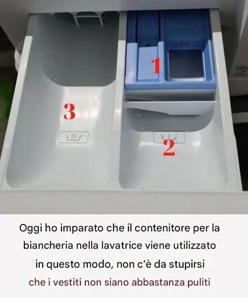 Ho finalmente imparato a usare correttamente la vaschetta del detersivo e ho cambiato completamente il mio modo di lavare il bucato