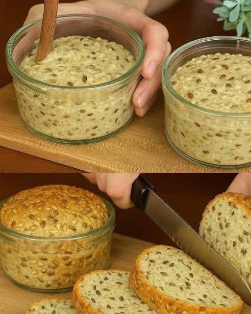 Io non mangio farina di grano! Pane in un bicchiere in un minuto! Senza lievito, senza zucchero. Ingredienti: 3 uova, 240 ml di latte, 2 cucchiai di semi di lino, 2 cucchiai di buccia di psillio.