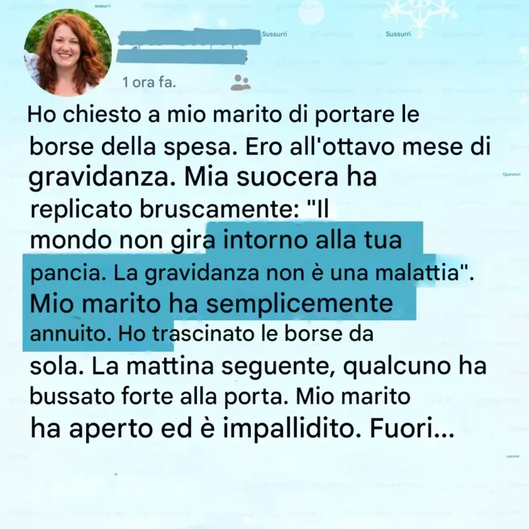 Incinta di otto mesi e con difficoltà a fare la spesa